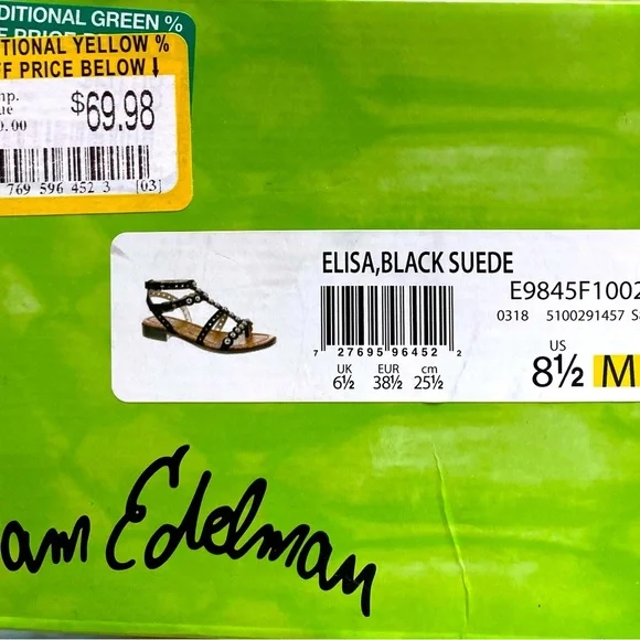 New Black Sam Edelman Suede Sandal size 8 1/2 - Picture 4 of 4